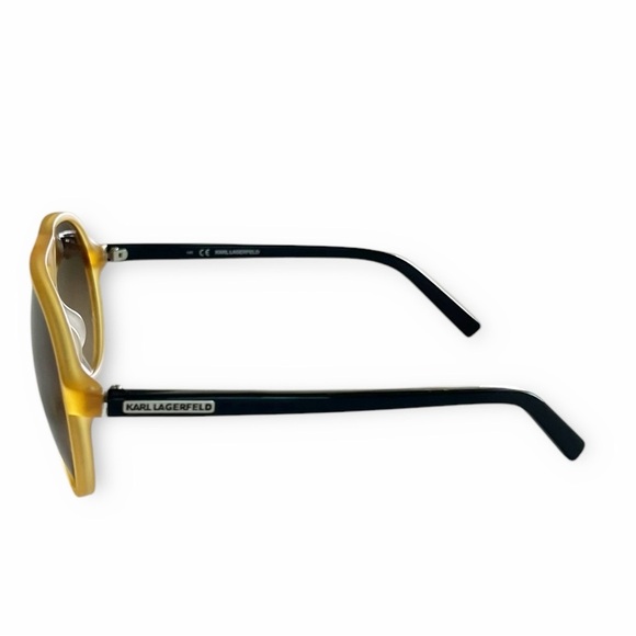 Karl Lagerfeld Womens Matte Yellow Black Aviator Designer Sunglasses KL792S - Picture 2 of 10